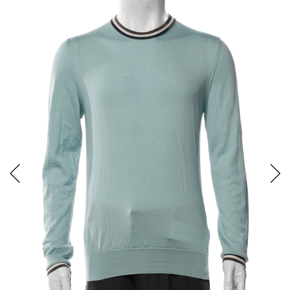 Hermès Cashmere & Silk Crew Neck Sweater – Blue (Size S)